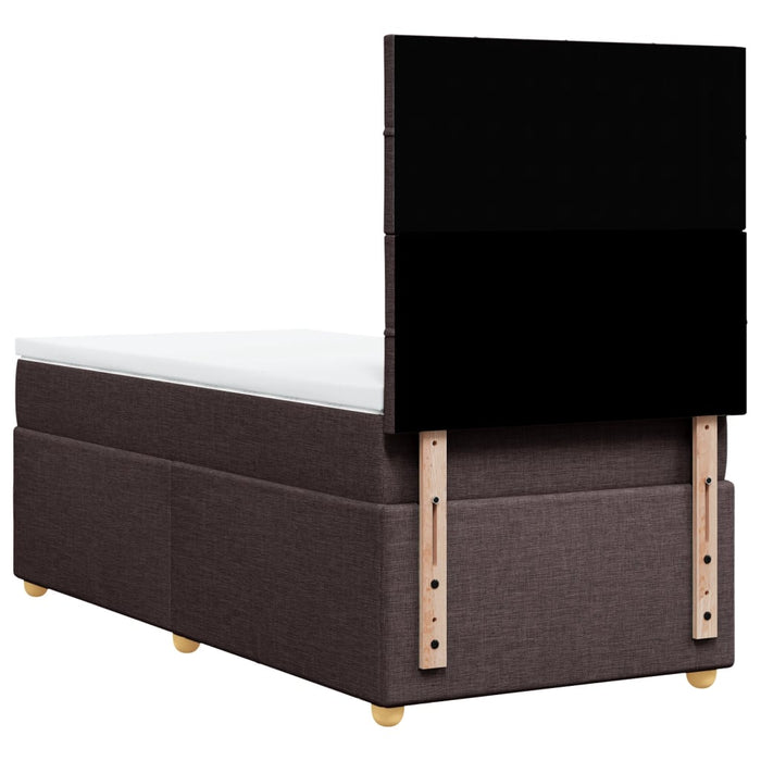 Pat box spring cu saltea, maro închis, 80x200 cm, textil WALTI