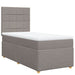 Pat box spring cu saltea, gri taupe, 80x200 cm, textil - WALTI WALTI