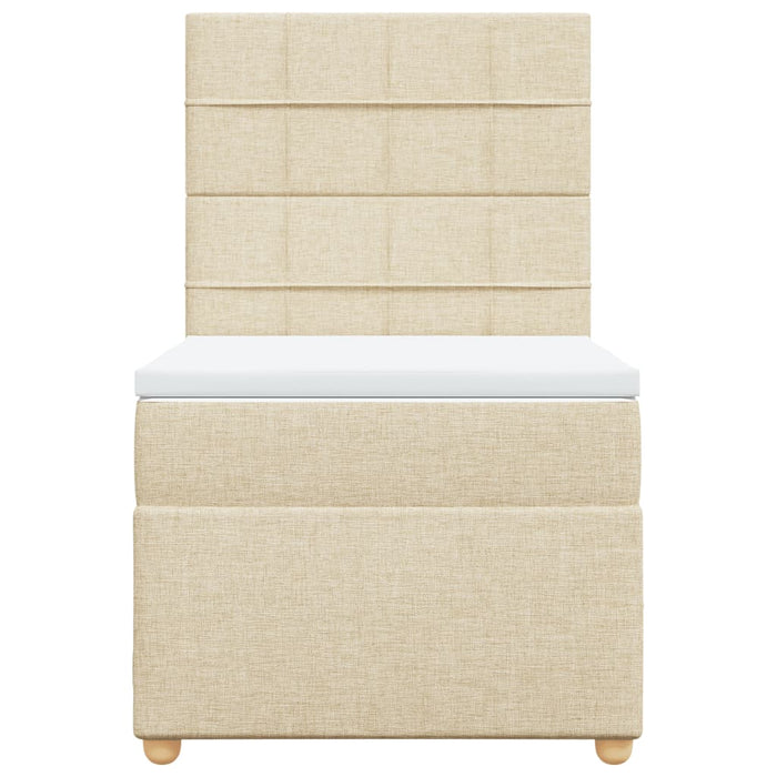 Pat box spring cu saltea, crem, 80x200 cm, textil - WALTI WALTI