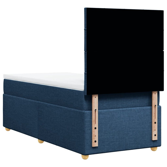Pat box spring cu saltea, albastru, 80x200 cm, textil - WALTI WALTI