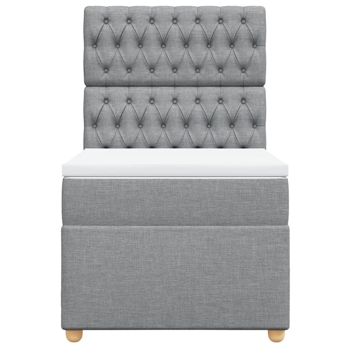 Pat continental cu saltea, gri deschis, 80x200 cm, textil - WALTI WALTI