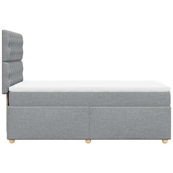 Pat continental cu saltea, gri deschis, 80x200 cm, textil - WALTI WALTI