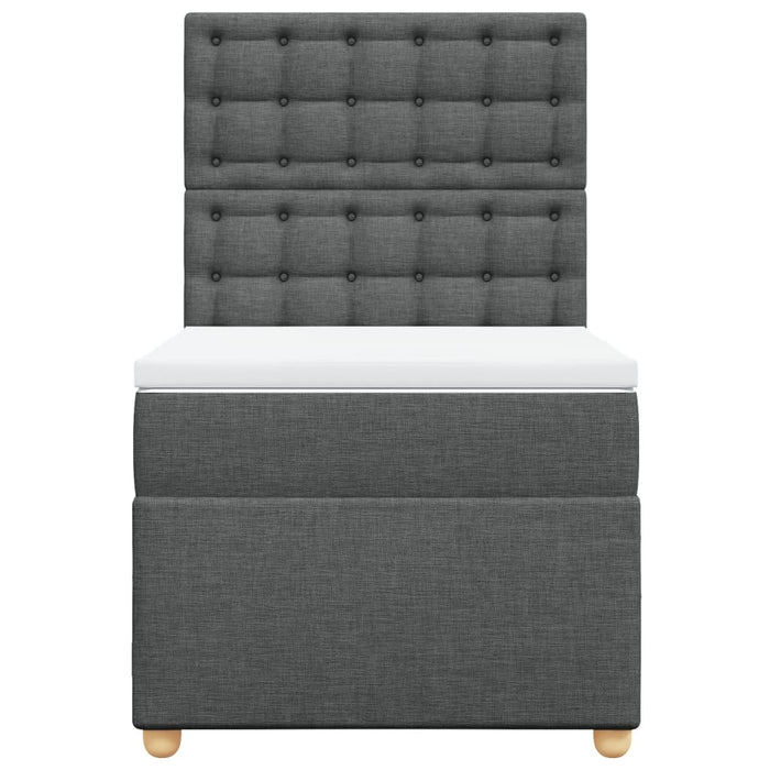 Pat box spring cu saltea, gri închis, 80x200 cm, textil - WALTI WALTI