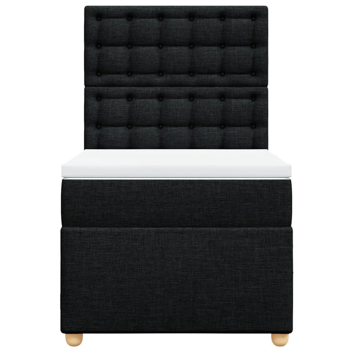 Pat box spring cu saltea, negru, 80x200 cm, textil - WALTI WALTI