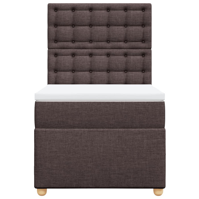 Pat box spring cu saltea, maro închis, 80x200 cm, textil - WALTI WALTI