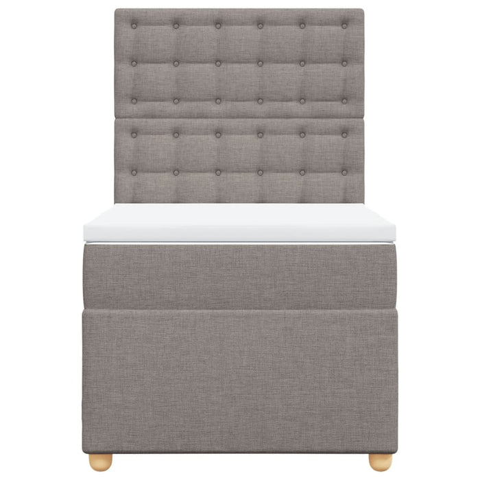 Pat box spring cu saltea, gri taupe, 80x200 cm, textil - WALTI WALTI