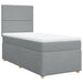 Pat box spring cu saltea, gri deschis, 90x190 cm, textil - WALTI WALTI