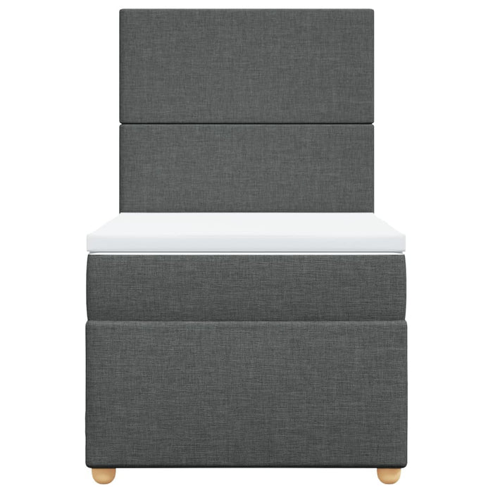 Pat box spring cu saltea, gri închis, 90x190 cm, textil - WALTI WALTI