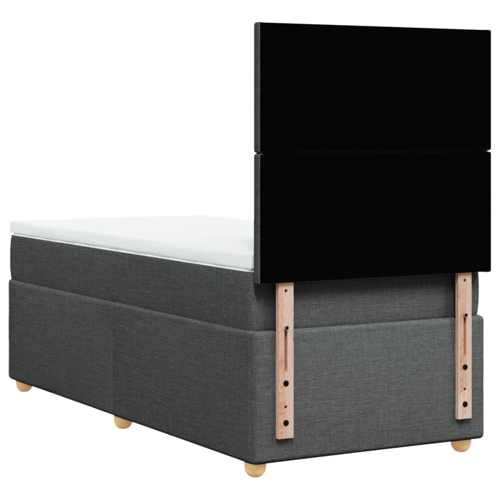 Pat box spring cu saltea, gri închis, 90x190 cm, textil - WALTI WALTI