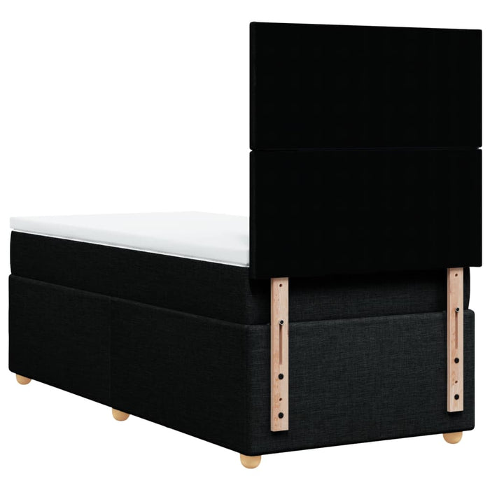 Pat box spring cu saltea, negru, 90x190 cm, textil - WALTI WALTI