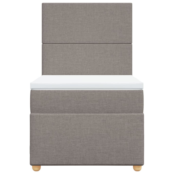 Pat box spring cu saltea, gri taupe, 90x190 cm, textil - WALTI WALTI