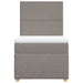 Pat box spring cu saltea, gri taupe, 90x190 cm, textil - WALTI WALTI