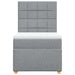 Pat box spring cu saltea, gri deschis, 90x190 cm, textil - WALTI WALTI