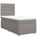 Pat box spring cu saltea, gri taupe, 90x190 cm, textil - WALTI WALTI