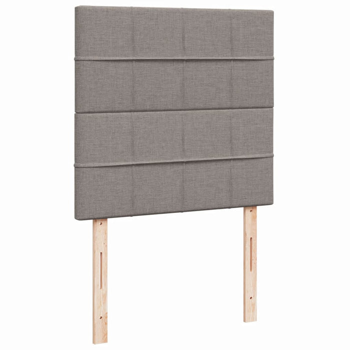 Pat box spring cu saltea, gri taupe, 90x190 cm, textil - WALTI WALTI