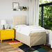 Pat box spring cu saltea, crem, 90x190 cm, textil - WALTI WALTI