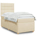 Pat box spring cu saltea, crem, 90x190 cm, textil - WALTI WALTI