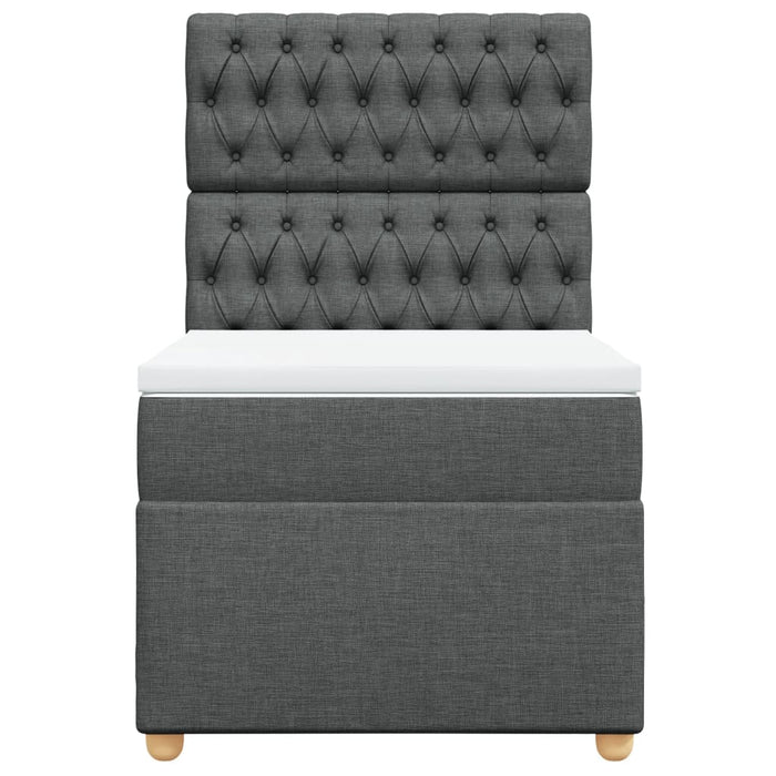 Pat box spring cu saltea, gri închis, 90x190 cm, textil - WALTI WALTI