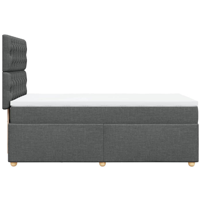 Pat box spring cu saltea, gri închis, 90x190 cm, textil - WALTI WALTI