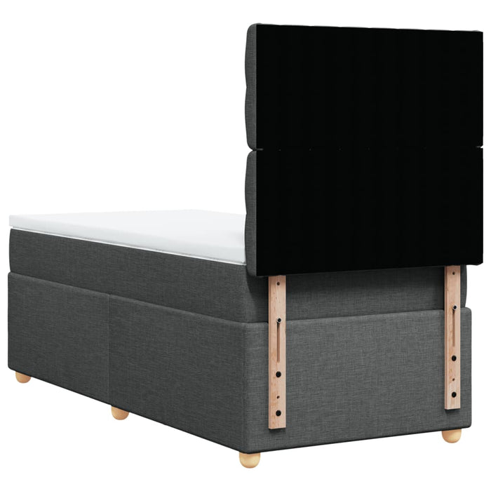 Pat box spring cu saltea, gri închis, 90x190 cm, textil - WALTI WALTI