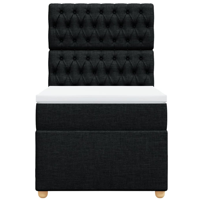 Pat box spring cu saltea, negru, 90x190 cm, textil - WALTI WALTI