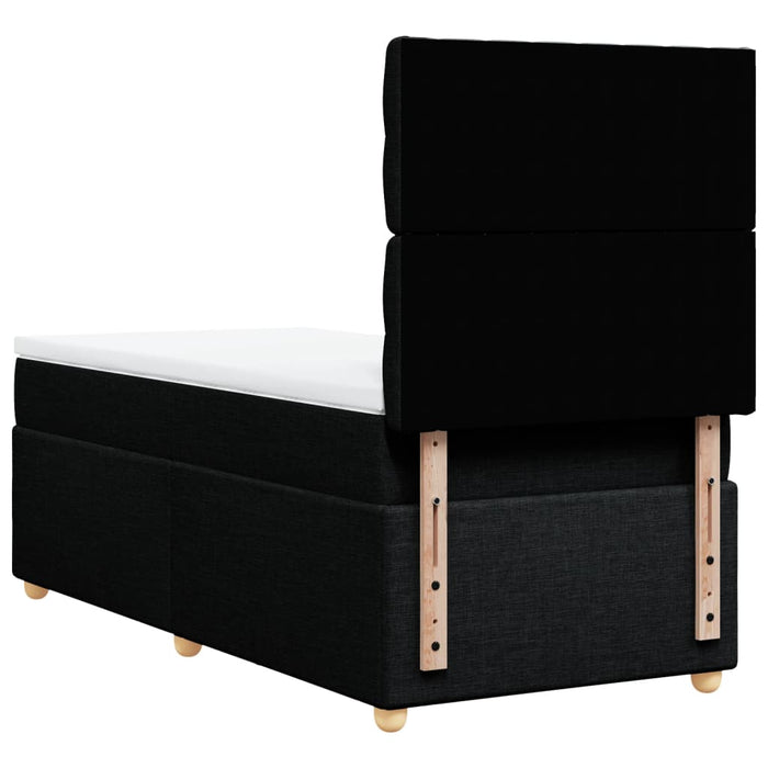 Pat box spring cu saltea, negru, 90x190 cm, textil - WALTI WALTI