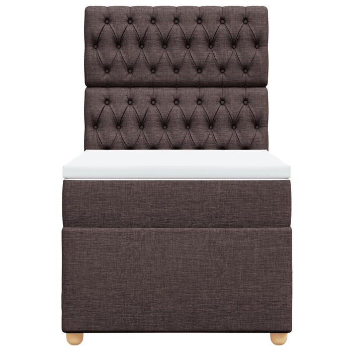Pat box spring cu saltea, maro închis, 90x190 cm, textil - WALTI WALTI