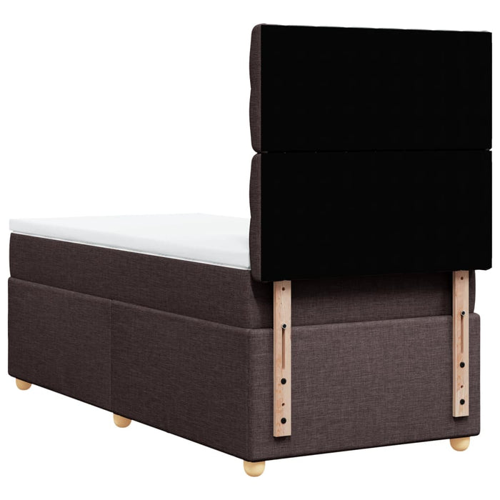 Pat box spring cu saltea, maro închis, 90x190 cm, textil - WALTI WALTI