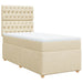 Pat box spring cu saltea, crem, 90x190 cm, textil - WALTI WALTI