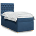 Pat box spring cu saltea, albastru, 90x190 cm, textil - WALTI WALTI
