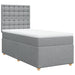 Pat box spring cu saltea, gri deschis, 90x190 cm, textil - WALTI WALTI