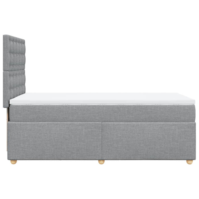 Pat box spring cu saltea, gri deschis, 90x190 cm, textil - WALTI WALTI