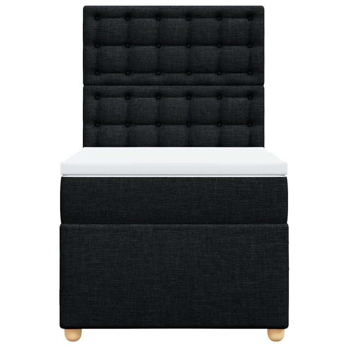 Pat box spring cu saltea, negru, 90x190 cm, textil - WALTI WALTI