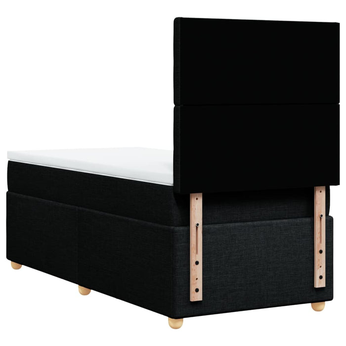 Pat box spring cu saltea, negru, 90x190 cm, textil - WALTI WALTI