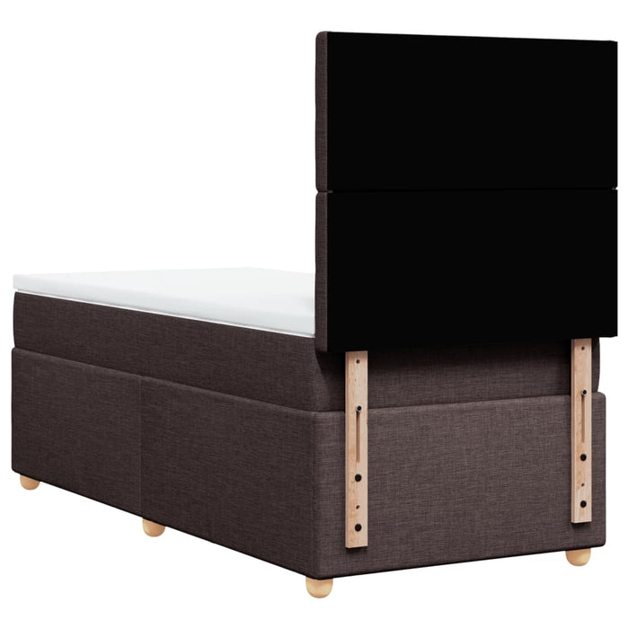 Pat box spring cu saltea, maro închis, 90x190 cm, textil - WALTI WALTI