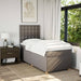 Pat box spring cu saltea, gri taupe, 90x190 cm, textil - WALTI WALTI
