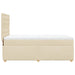 Pat box spring cu saltea, crem, 90x190 cm, textil - WALTI WALTI