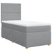 Pat box spring cu saltea, gri deschis, 90x200 cm, textil - WALTI WALTI