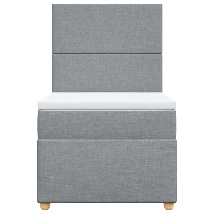 Pat box spring cu saltea, gri deschis, 90x200 cm, textil - WALTI WALTI