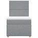 Pat box spring cu saltea, gri deschis, 90x200 cm, textil - WALTI WALTI