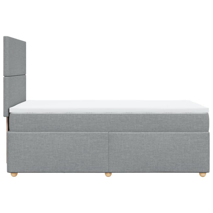 Pat box spring cu saltea, gri deschis, 90x200 cm, textil - WALTI WALTI
