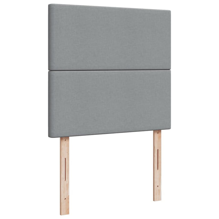 Pat box spring cu saltea, gri deschis, 90x200 cm, textil - WALTI WALTI