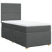 Pat box spring cu saltea, gri închis, 90x200 cm, textil - WALTI WALTI