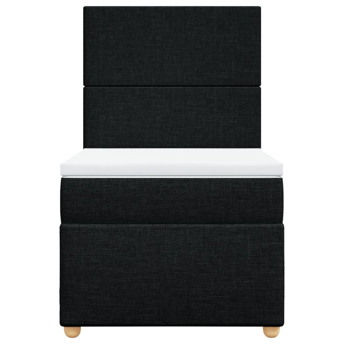 Pat box spring cu saltea, negru, 90x200 cm, textil - WALTI WALTI