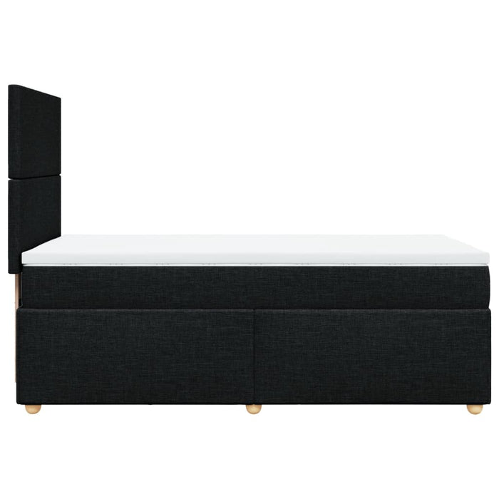 Pat box spring cu saltea, negru, 90x200 cm, textil - WALTI WALTI