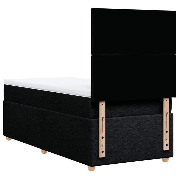 Pat box spring cu saltea, negru, 90x200 cm, textil - WALTI WALTI