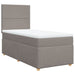 Pat box spring cu saltea, gri taupe, 90x200 cm, textil - WALTI WALTI