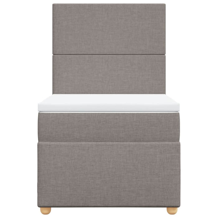 Pat box spring cu saltea, gri taupe, 90x200 cm, textil - WALTI WALTI