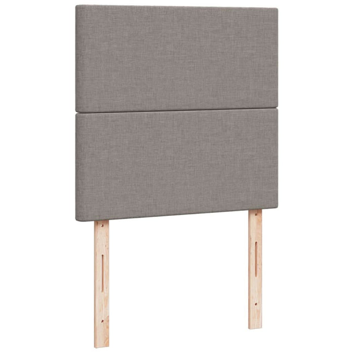 Pat box spring cu saltea, gri taupe, 90x200 cm, textil - WALTI WALTI