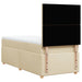 Pat box spring cu saltea, crem, 90x200 cm, textil - WALTI WALTI